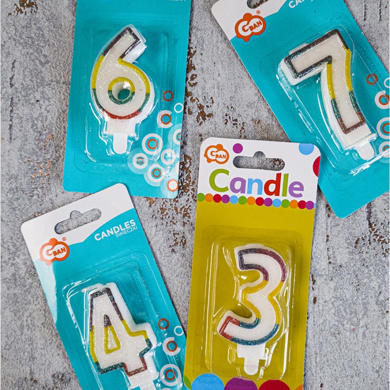 Świeczki - cyferka brokatowa