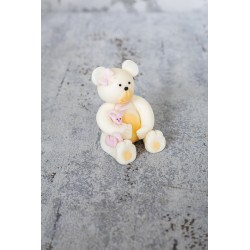 Biały miś z różowym króliczkiem