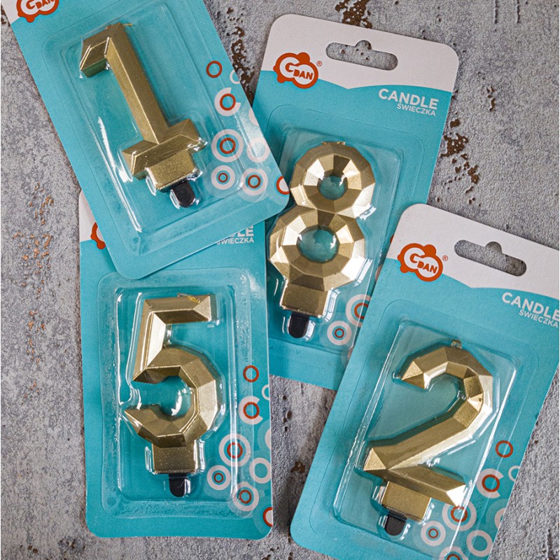 Świeczki - cyferka, złota